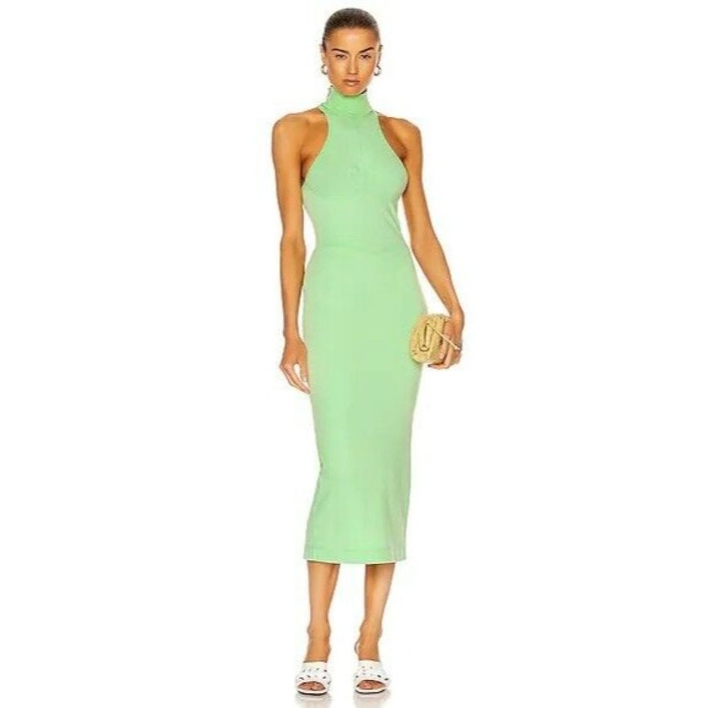 Noam Martinique Dress Lime Green Bodycon Zipper M NWT $260